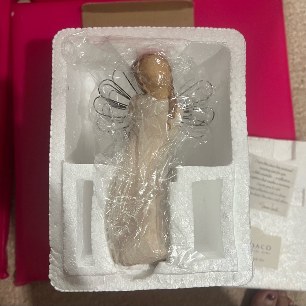 Demdaco Angel Figurine with Brown and Silver Accents